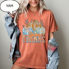 Thanksgiving Floral Pumpkin Shirt Pumpkin Season Fall Harvest Autumn Gift Tee
