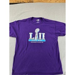 NFL Team Apparel Super Bowl LII 52 Minnesota 2018 Purple Graphic T-Shirt Mens L