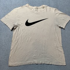 Nike T Shirt Mens Medium Beige Just Do It Performance Classic Sports Adult