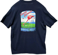 NWT $49.50 Tommy Bahama T Shirt Navy Blue S/S Birdie Putt Flamingo Golf Medium