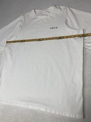 Oversized T Shirt Mens XL White Media Buttons Logo Streetwear Embroidered Crew