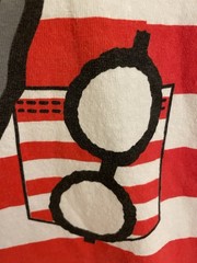 Where’s Waldo T Shirt Red White Stripes Binoculars Glasses Adult Large