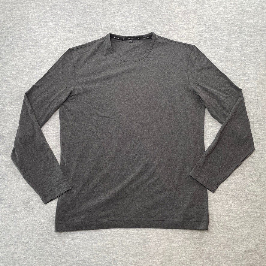 Public Rec Shirt Mens XL Gray Go To Long Sleeve Crew Neck Logo Casual Tee