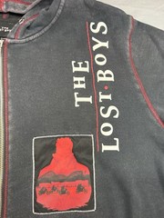 Hot Topic The Lost Boys Gothic Vampire Distressed Crop Top Hoodie Jacket Size LG