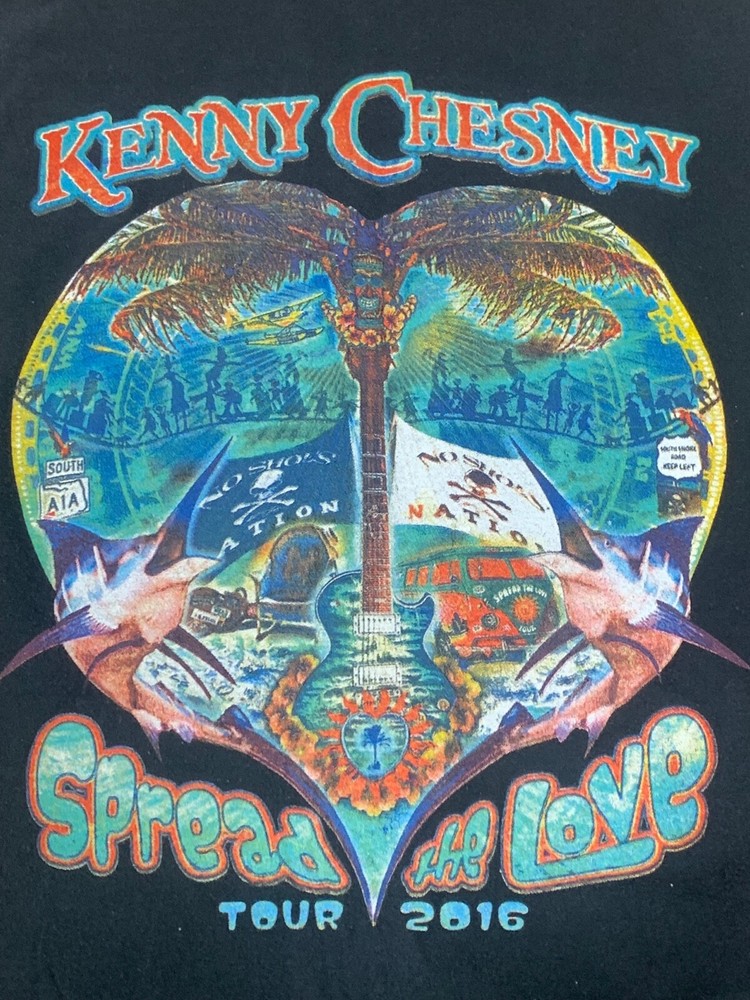 Kenny Chesney Spread the Love Tour 2016 T Shirt Size S #980***