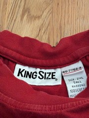 King Size Men’s 2XL Tall Red American Flag Graphic Print Crew Neck Tee Cotton