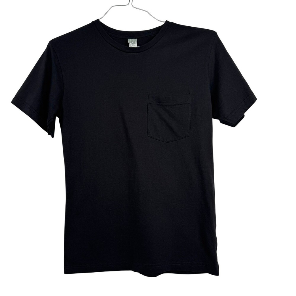 Men’s Black Blank Cotton Pocket T-Shirt LAT Skater Streetwear Size XS