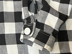 Vintage Fritzkittel Black/White Checkered Shirt Dress Maxi Women’s XL
