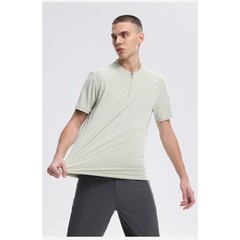 New Half Zip Short Sleeve Men’s High Stretch Quick Dry Running Fitness Shirt