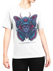 Night Moth Samurai Fantasy T-Shirt | Unisex