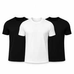 3 Pack Unisex 100% Polyester T-Shirt White Black Best for Sublimation, DTG & DTF