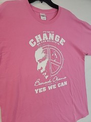 Obama Campaign Shirt 2008 Pink XL 23×30 Time For A Change We Can Believe In HTF