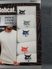 New in Box Bobcat 5 Pack Men’s Crew Neck Premium Cotton Classic Fit T-Shirt Sm