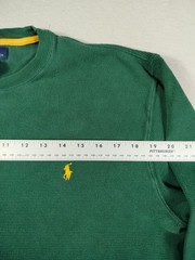 Polo Ralph Lauren Shirt Mens XL Green Waffle Knit Thermal Long Sleeve Pony Logo