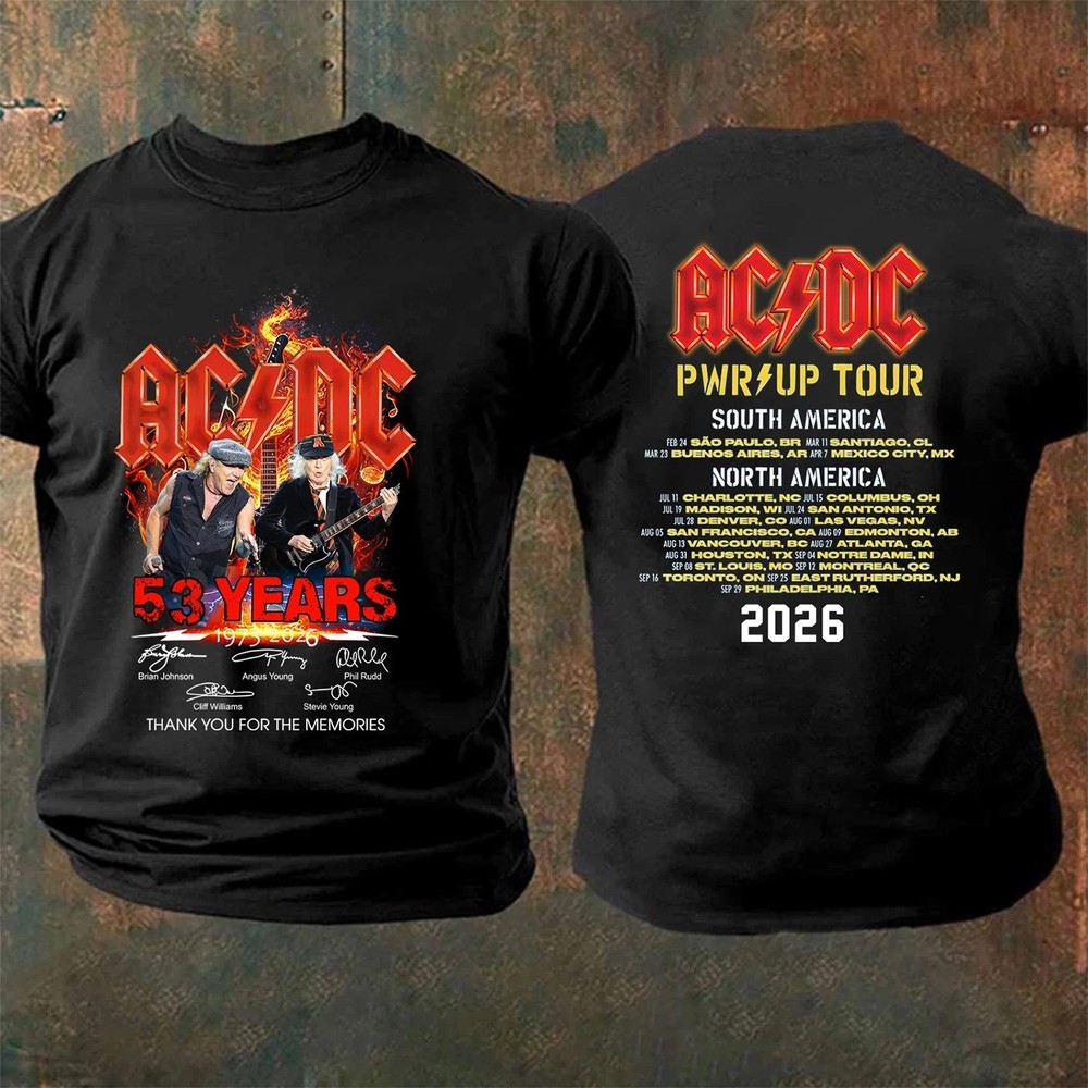 Rock Power Up Tour 2026 Anniversary T-Shirt Reprint HOT ITEM