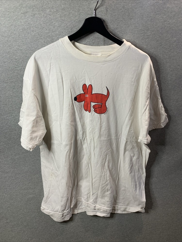 Hanes T-Shirt Men’s XL? 48″ Chest White Graphic 100% Cotton Classic Heavyweight