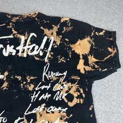Pink Trustfall Tour Graphic T-Shirt Bleach Wash Black Medium Concert Merch
