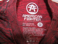 American Fighter Mens Small Red Training T Shirt Sports Gym Workout UFC MMA