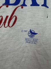 Vintage Hawaii Shirt Mens XL Tight Fit 80s T-shirt Hawaii Bay Yacht Club Sailing