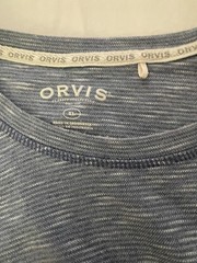 Orvis Men’s Shirt Heather Blue/ Grey Long Sleeve Pullover Chest 48 XL EUC