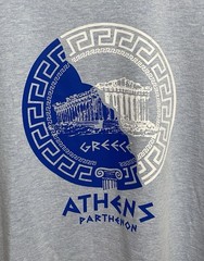 Athens Greece Parthenon T-shirt Men’s Xl Blue Heather Light Weight 100% Cotton