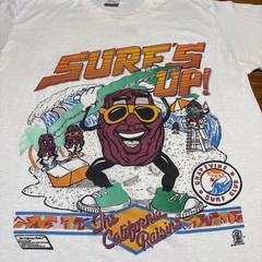 Vintage 80s California Raisins Tour Band Shirt Single Stitch Surf Raw Edge Hem L