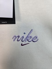 NIKE Max90 T-Shirt Medium Mens Off White Purple Crewneck Long Sleeve Swoosh Logo