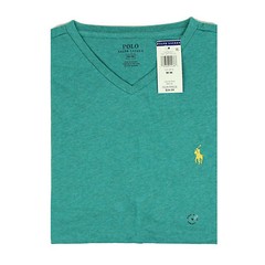 Polo Ralph Lauren Mens S SM V-Neck Modern Classic-Fit T-Shirt Tee Mens DIV Green