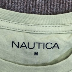 Nautica Shirt Mens Medium Green O-NS Yacht Club Graphic Tee Tagless Nautical