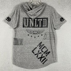 Ecko Unltd Hooded T Shirt Mens Size L Short Sleeve Logo Pullover Pocket Hip Hop