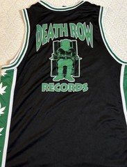 Official Death Row Records 2 Sided Jersey Green Leaf Sides Two Hip Hop Size M