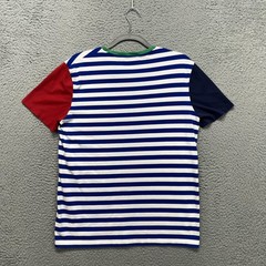 Polo Ralph Lauren Shirt Mens Medium Blue White Stripe Pocket Ringer Tee