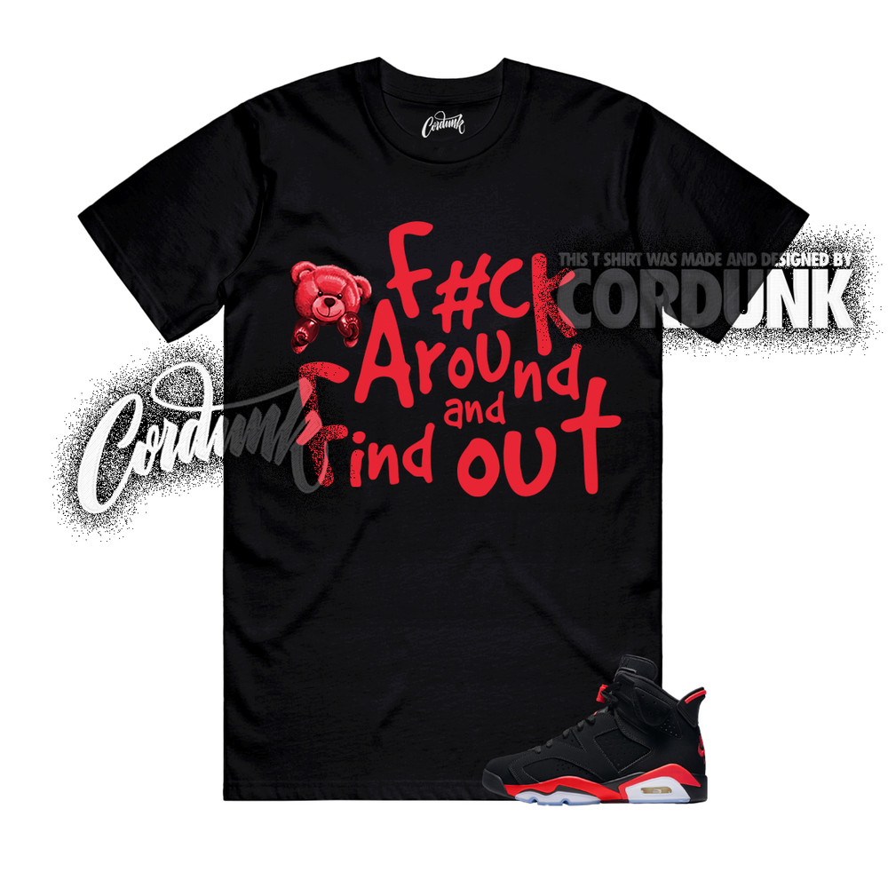 6 Infrared Salesman Black Light Crimson Solar Red T Shirt Match FCK