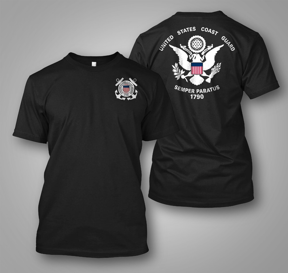 US Coast Guard Flag USCG Logo – Custom Men’s Back and front T-Shirt Tee