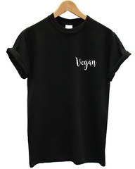 Vegan T-Shirt Pocket Logo Veggie Veganism Men Women Food Gift Clothing Top L95