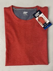 Lands End Men’s Classic Fit Stretch Tee Shirt Crewneck LARGE Short Sleeve RED