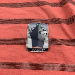 Vintage Dockers T Shirt Adult Medium Pink Striped Sailing Boating 90s Logo Patch