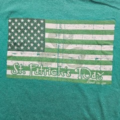 St. Patrick’s Day Men’s Large Green American Flag Short Sleeve T-Shirt