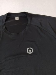 Mens Black Moisture Wicking T-Shirt Size 2XL Breathable Lightweight Jersey Logo