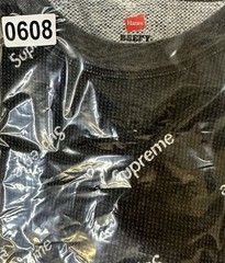 Supreme x Hanes Thermal Shirt Large Black Logo FW20 Waffle Knit Long Sleeve