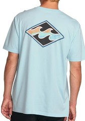 Medium Billabong Men’s Crayon Wave Short Sleeve Graphic Tee, light blue