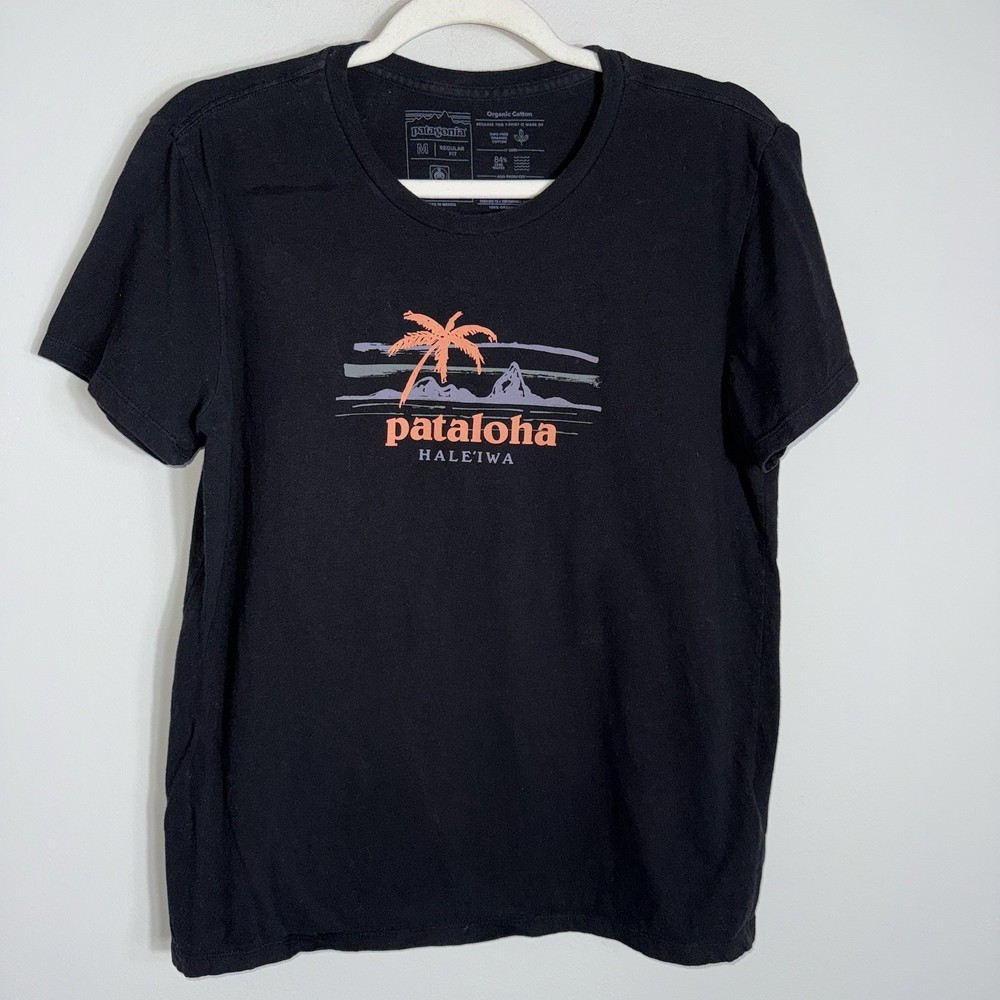 Patagonia Pataloha Short Sleeve T Shirt-Black-Organic Cotton-Medium