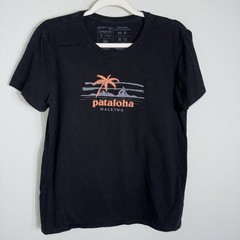 Patagonia Pataloha Short Sleeve T Shirt-Black-Organic Cotton-Medium