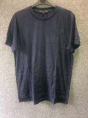 Mennace Stepped Hem Plain T-Shirt Navy Large TD014 OO 10