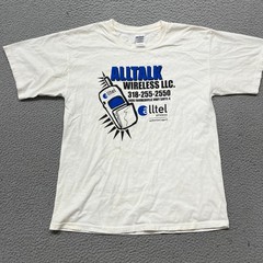 Vtg Cell Phone Shirt Alltalk Wireless Adult L White Alltel Y2K Crewneck