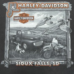 Harley Davidson Shirt Mens XL Blac Sioux Falls SD J&L Pheasant Vintage Truck