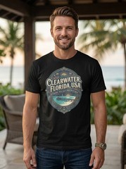 Clearwater Florida White Sand Graphic T-Shirt Unisex Travel Tee