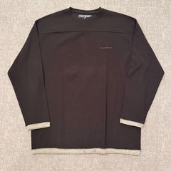 Polo Sport Ralph Lauren Vintage Mens XL Black Waffle Knit Thermal Drawstring Hem