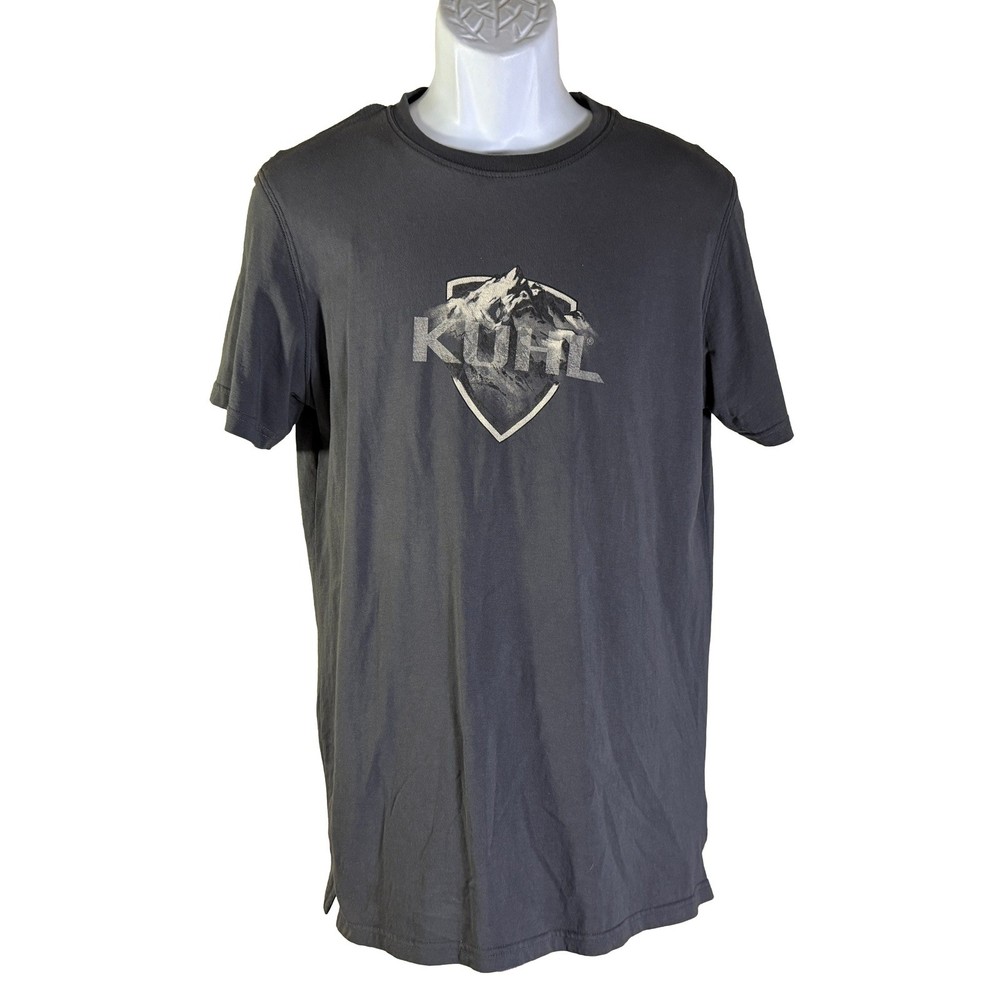 Kuhl Graphic T-Shirt Mens Size M Gray Wildfibre Organic Cotton Mountain Logo