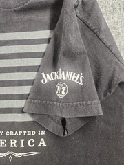 Genuine Jack Daniel’s Black T-shirt Proudly Crafted in America Logo Flag SZ M